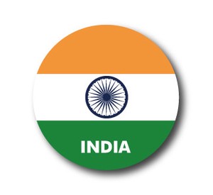 国旗缶バッジNO. CBFG-025　INDIA（インド）