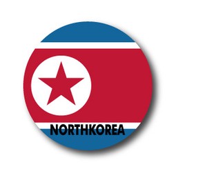 国旗缶バッジNO. CBFG-040　NORTH KOREA（朝鮮）