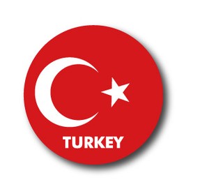 国旗缶バッジNO. CBFG-043　TURKEY（トルコ）