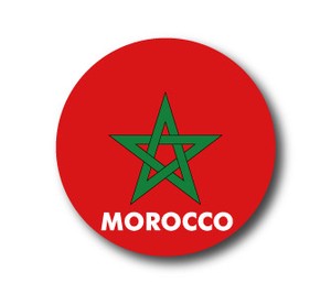 国旗缶バッジNO. CBFG-055　MOROCCO（モロッコ）