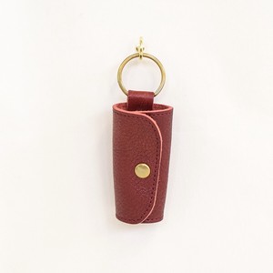 【日本製】栃木レザー 真鍮 キーケース (Wine-red) スナップボタン ワインレッド