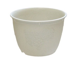 【表面に模様の入った植木鉢です】ビオラデコ6号　ホワイト