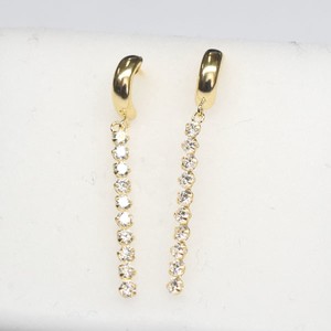 Pierced Earring Gold Post Cubic Zirconia