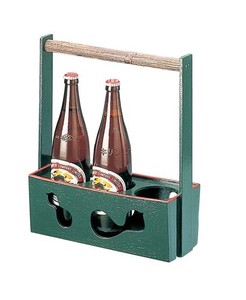 木製ビール運び（3本入）　グリーン