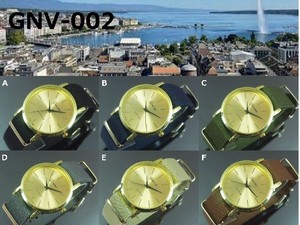 ★日本メーカームーブ★　GENEVAユニセックス腕時計　NATOナイロンベルト　無地カラー