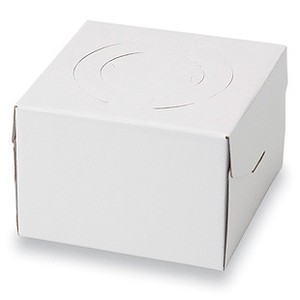 【ケーキ箱】プレーン 130H デコ箱 白 (1包25個入)