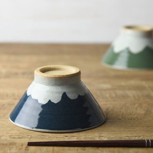 手しごと 13cm富士山型茶碗 あい 富士山[H161][日本製/美濃焼/和食器]
