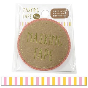 DECOLE Washi Tape Washi Tape Pink Yellow Stripe 4mm