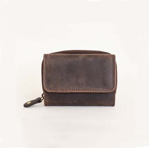 Coin Purse Brown Cattle Leather Mini Ladies Men's