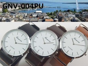 ★日本メーカームーブ　電池寿命3年以上★　GENEVAユニセックス腕時計　NATOクラシックレザーベルト