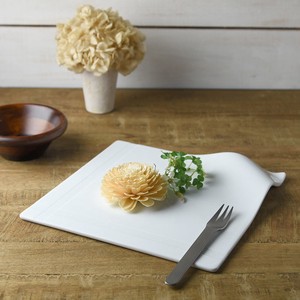 miyama. for DINNER-フォーディナー- 和紙フラットプレート 白磁(裏印無し)[日本製/美濃焼/和食器]