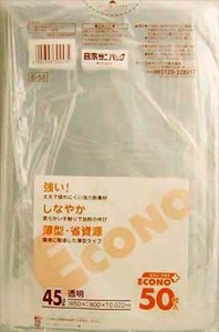 日本サニパック　E53エコノプラス45L　透明　50枚 【 ゴミ袋・ポリ袋 】