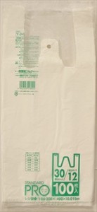 日本サニパック　ポリ袋　レジ袋30号　180　300×400×0.015mm 白 高密度ポリエチレン