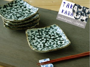 土物の器　染付タコ唐草　銘々皿　美濃焼　日本製