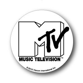 MTV ロゴ缶バッジ 32mm ホワイト 音楽 ミュージック アメリカ 人気 LCB260 グッズ