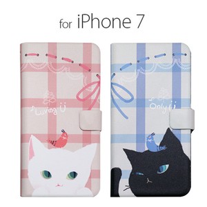 【iPhone8/7 ケース】 手帳型 Cat Couple Diary（キャットカップルダイアリー）猫