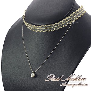 Pearls/Moon Stone Gold Chain Necklace Mini