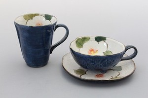 「毎日使う器」　色釉白花　マグ／コーヒー碗皿