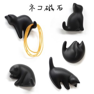 Magnet/Pin Black Cat Cat Stationery