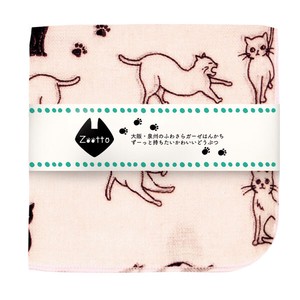 Gauze Handkerchief Animals Cat Made in Japan
