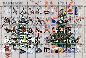 北欧デンマーク クリスマスシール（1961年／1シート50枚）