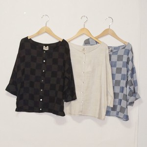 Button Shirt/Blouse Patchwork Spring/Summer Natural Made in Japan