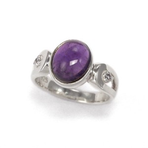 Silver-Based Amethyst Ring sliver Rings 8 x 10mm