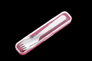 Spoon with Case Pink Straight Made in Japan