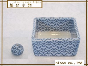 Mino ware Incense Stick Holder Seigaiha Made in Japan