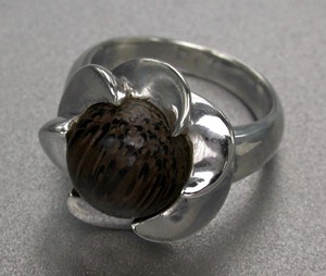 Silver-Based Ring sliver Wooden