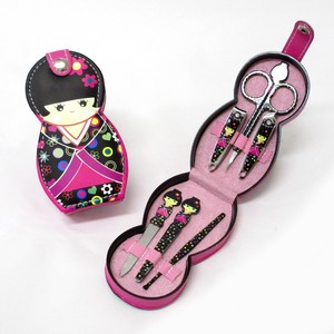 Nail Clipper/File Pink Kokeshi Doll Japanese Sundries black 6-types