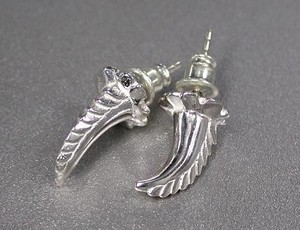 Pierced Earrings Silver Post Design sliver