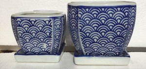 Object/Ornament Porcelain Seigaiha Set of 2