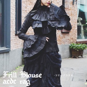 Button Shirt/Blouse Frilled Blouse Gothic Halloween