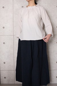 【2020定番】日本製 東炊きローン衿フリルブラウス  No7011