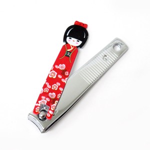 Nail Clipper/File Red Kokeshi Doll Kimono Japanese Sundries