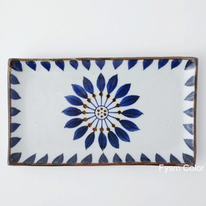 Hasami ware Main Plate Flower Blue Made in Japan