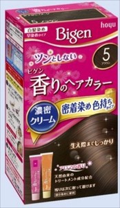 ホーユー　ビゲン　香りのヘアカラー　クリーム　5　ブラウン 【 ヘアカラー・白髪用 】