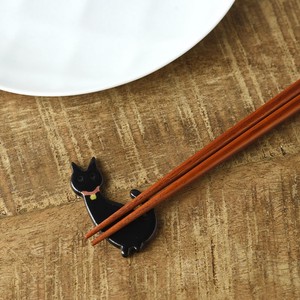 Mino ware Chopsticks Rest Black Cat Made in Japan
