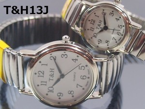 T＆Hメンズ、レディース腕時計　ペア　ジャバラベルト　日本製高性能省電力ムーブメント　電池寿命4年以上