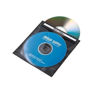 DVD・CD不織布ケース 2枚収納 インデックスカード付 ブラック 100枚セット FCD-FN100BKN