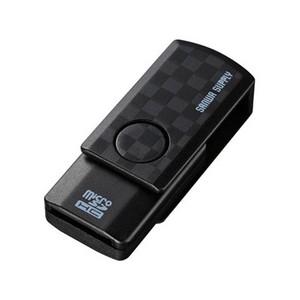 microSDカードリーダー スイング式キャップ 1スロット 5メディア対応 ブラック ADR-MCU2SWBK