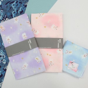 Gauze Handkerchief MANEKINEKO Japanese Pattern Made in Japan