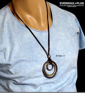 Leather Chain Necklace Antique Genuine Leather