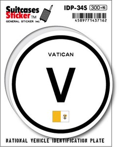 IDP-34S/バチカン市国(Vatican City)/国際識別記号ステッカー/スーツケースステッカー　機材ケースにも！