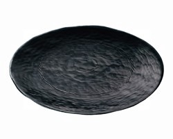 《日本製》ユニバース　プレート300（ブラック）【ガラス 皿】【ガラス プレート】