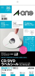 エーワン CD/DVDラベル マット紙タイプ 29121 00040411