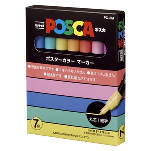 三菱鉛筆 ユニ ポスカ 細字 7色セット PC-3M7C 欠品中