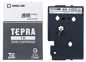 キングジム TRテープ 透明(マット)/黒文字 TT9KM 00010359