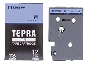 キングジム TRテープ12ミリ 青ラベル/黒文字 TC12B 00010343